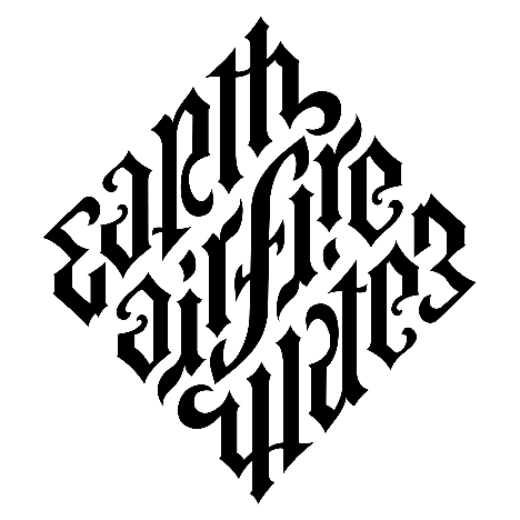 Earth, Air, Fire, Water Ambigram by John Langdon