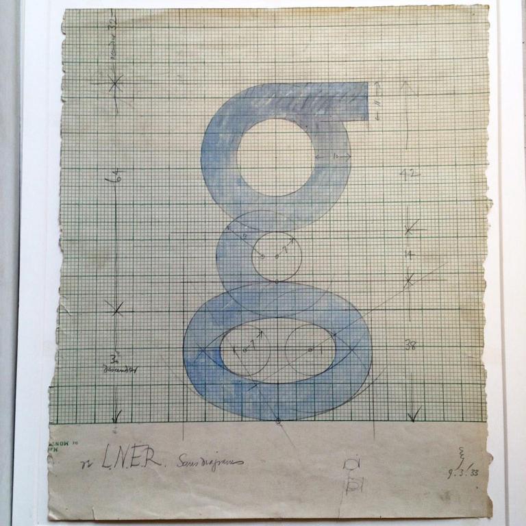 Eric Gill’s drawing for the letter “g” from Library of Type