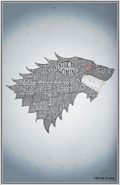 Game of Thrones Typography Art by Scott W Smith