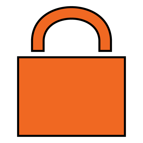 Graphic of an orange lock. SSL and HTTPS is the future of the web.