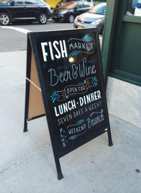 Greenpoint Fish and Lobster Co. Sign by Will Letter For Lunch