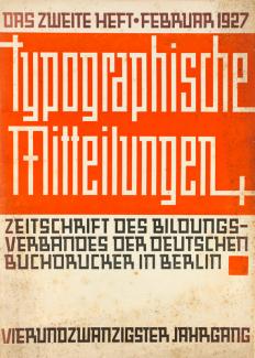 Cover of “Typographische Mitteilungen”, 1927 from Library of Type