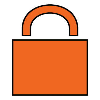 Graphic of an orange lock. SSL and HTTPS is the future of the web.